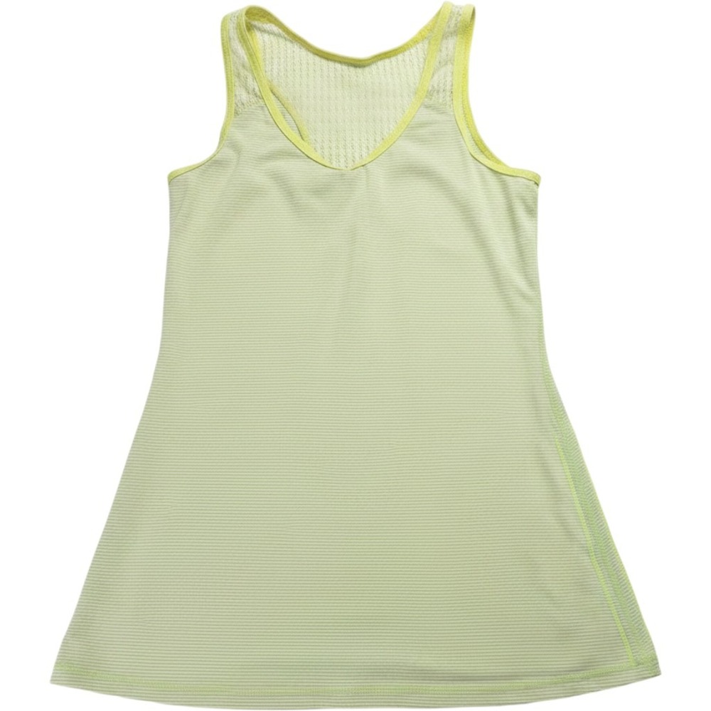 Lululemon Tie and Fly Tank Top Neon Yellow Striped Mesh Back V-Neck Womens